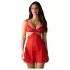 Obsessive Cupide Desir - nachthemd set - doorschijnend kant - rood