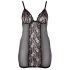 Cottelli Plus Size - Zwarte kanten nachtjurk, verleidelijk transparant - 2XL