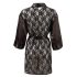 Cottelli - Satijn-kant korte kimono (zwart)