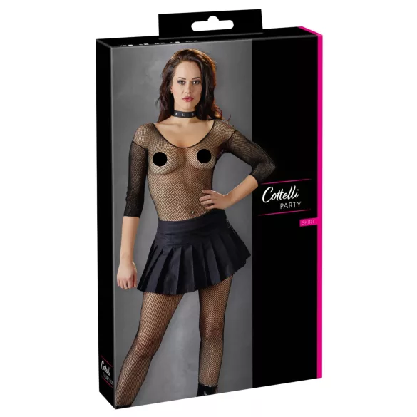 Cottelli - plissé minirok - zwart - XL