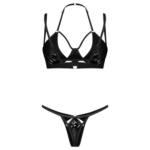 Obsessive Keira Lise - bh set - glanzend - zwart