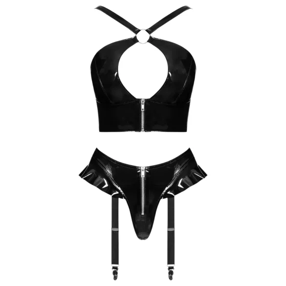 Black Level - bh en string set - kruissluiting - zwart