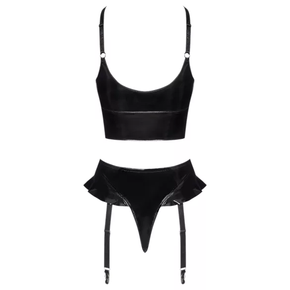 Black Level - bh en string set - kruissluiting - zwart - M