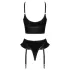 Black Level - bh en string set - kruissluiting - zwart - M