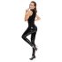 Black Level - glanzend catsuit met rits (zwart)