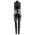 Black Level - glanzend catsuit met rits (zwart)