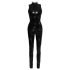 Black Level - glanzend catsuit met rits (zwart)