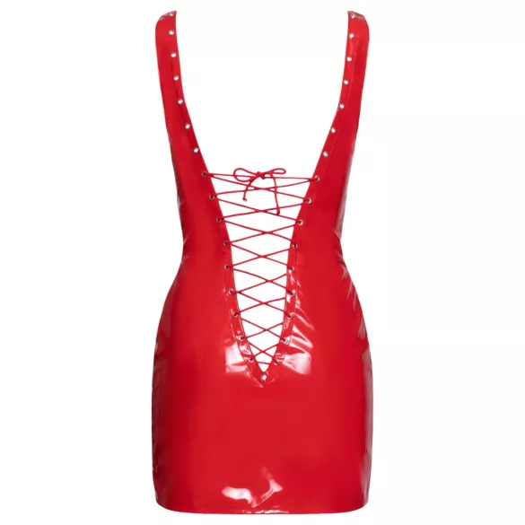 Black Level - lak mini-jurk met vetersluiting - rood