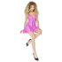 Black Level - Glanzende minijurk met rits (roze) - M