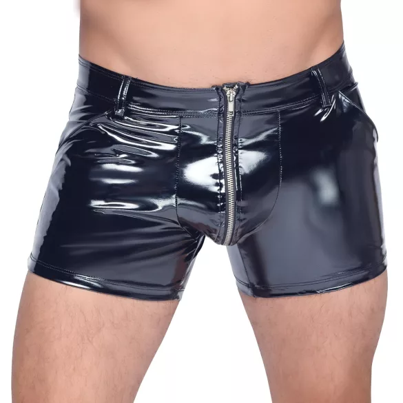 Black Level - heren boxershort met zijzak - lakleer - zwart