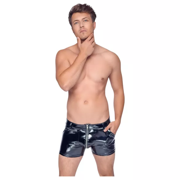 Black Level - heren boxershort met zijzak - lakleer - zwart