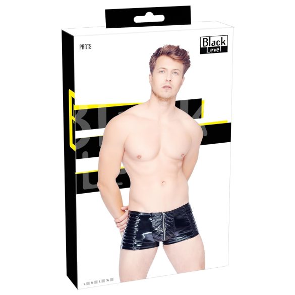 Black Level - heren short met ritssluiting (zwart)