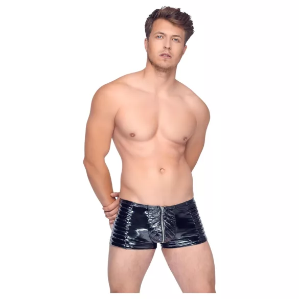 Black Level - heren short met rits - zwart - M