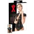 LATEX - ritssluiting, korte mouwen dames top (zwart) - L