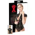 LATEX - dames top met korte mouwen en rits - zwart - XL