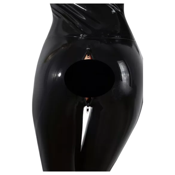 LATEX - dames catsuit met lange mouwen - zwart