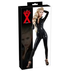 LATEX - dames catsuit met lange mouwen - zwart - S