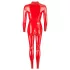 LATEX - dames catsuit met lange mouwen - rood