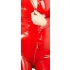LATEX - dames catsuit met lange mouwen - rood - M