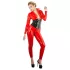 LATEX - dames catsuit met lange mouwen - rood - L