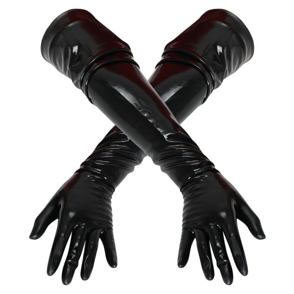 LATEX - lange unisex handschoenen - zwart - M