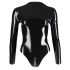 LATEX - damesbody met lange mouwen (zwart)