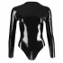 LATEX - damesbody met lange mouwen - zwart