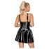 LATEX - Mini Jurk met Ruches Rok (zwart) - M