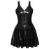 LATEX - Mini Jurk met Ruches Rok (zwart) - M