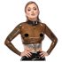 LATEX - doorschijnende latex top (transparant-zwart)