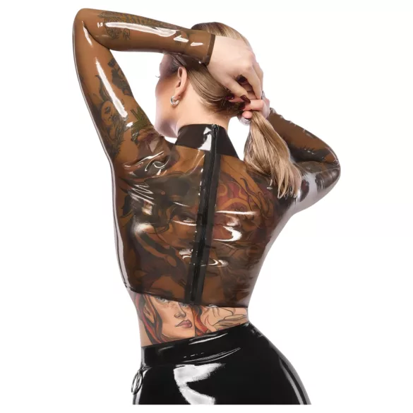 LATEX - latex top - doorschijnend - zwart - M