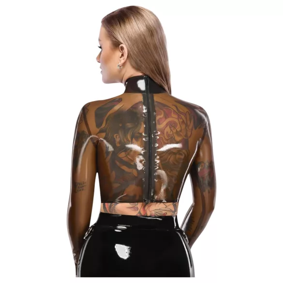 LATEX - latex top - doorschijnend - zwart - M