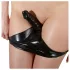 Late X damesstring met interne dildo (zwart) - M