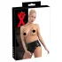 LATEX - dames slip met condoom - zwart - L