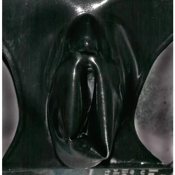 LATEX - dames slip met condoom - zwart - L