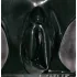 LATEX - dames slip met condoom - zwart - L