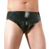 LATEX - Herenslip met interne dildo (zwart) - M