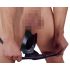 LATEX - heren ondergoed met interne conische anale dildo (zwart) - M