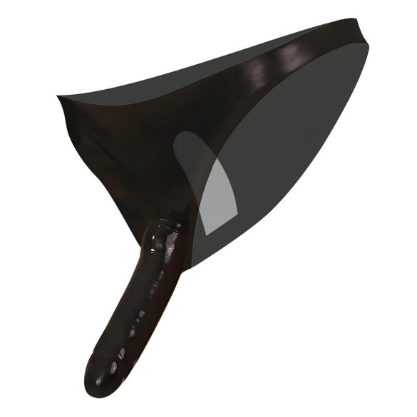 LATEX - buitenste en binnenste dildo's - zwart (S-L)