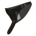 LATEX - buitenste en binnenste dildo's - zwart (S-L)