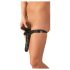LATEX - buitenste en binnenste dildo's - zwart (S-L)