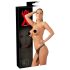 LATEX - buitenbroekje + 2 interne dildo's - zwart (S-L)
