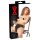 LATEX - dames slip 2 stuks met opblaasbare interne dildo's (zwart)