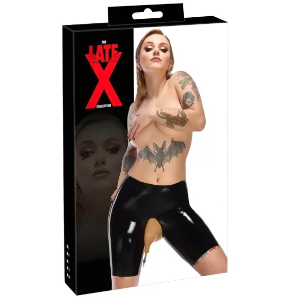 LATEX - Zwarte latex slip met afvoergleuf