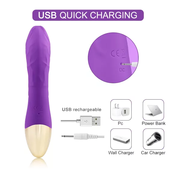 Mrow Real Lover - vibrator - oplaadbaar, waterdicht, realistisch - paars