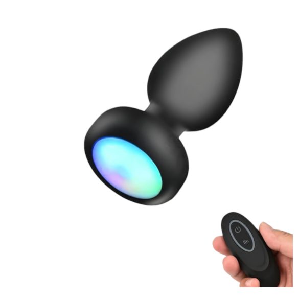 Mrow - Lichtgevende anaal vibrator met radiofunctie (zwart)
