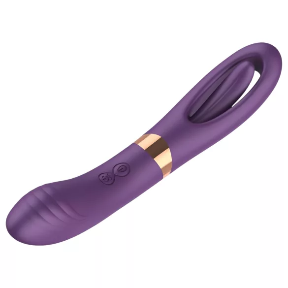 Funny Me Dual - vibrator met tongfunctie en dubbele motor - oplaadbaar - paars