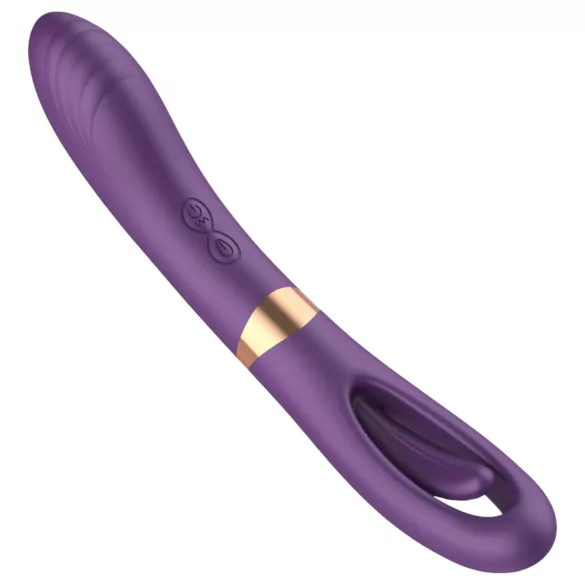 Funny Me Dual - vibrator met tongfunctie en dubbele motor - oplaadbaar - paars