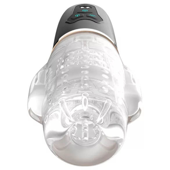 Funny Me Rocket Cup - masturbator met zuig- en trilfunctie - transparant zwart