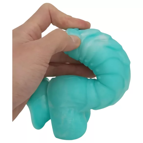 OgazR Sea Serpent - dildo met ribbels - 17 cm - blauw/wit